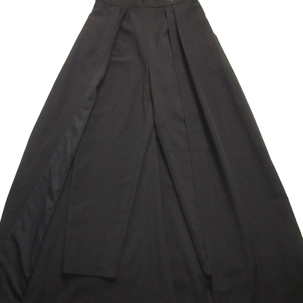 NWT Kay Unger Avery Ashlyn in Black Stretch Crepe Walk Through Maxi Jumpsuit 8 - Picture 7 of 12